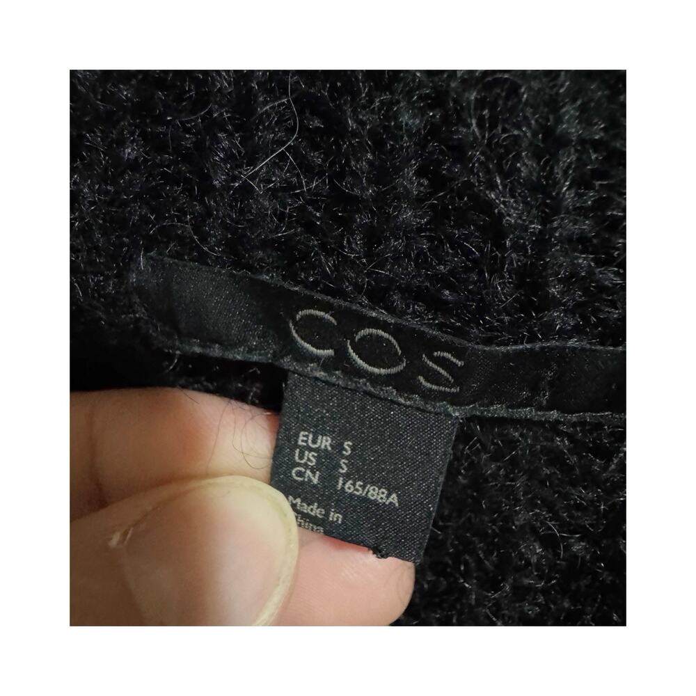 COS Women Small Black Wool Cardigan Long Line Maxi - Picture 3 of 5